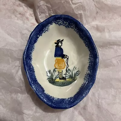Buy Henriot  Quimper  Small  Pin  Dish With Man  Decoration • 7.50£