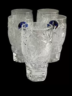 Buy Set Of 5 Russian Cut Crystal Shot Glasses 2oz Soviet USSR Vodka Glassware • 47.41£