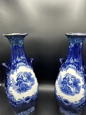 Buy Pair Of Vases - Losol Ware Keeling And Co Watteau.   Rare Vintage • 29.99£