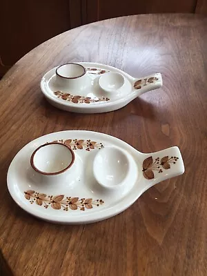 Buy 2 MCM Retro Jersey Pottery Egg Cup And Soldiers Plate Hand Painted Floral • 14£