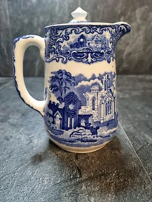 Buy Vintage George Jones & Sons Abbey 1790 Blue & White Coffee Pot / Water Jug • 20£
