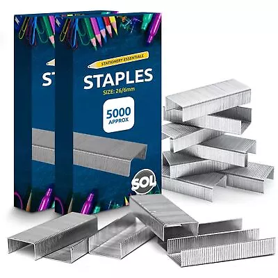 Buy 10000 Office Staples 26/6 | Standard Fit 26/6mm Staples For Desktop Staplers • 3.99£