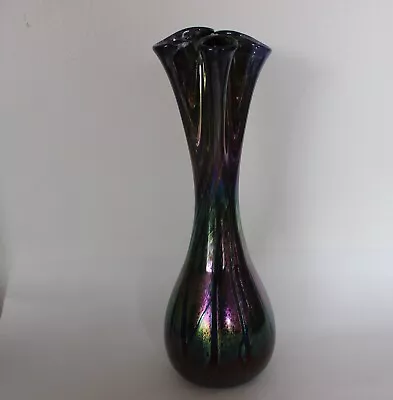 Buy Isle Of Wight Alum Bay Iridescent Glass Vase ABG • 19.99£