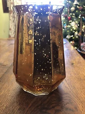 Buy Gisela Graham Large Glass Tea Light Candle Holder Gold Vase Christmas New 18.5cm • 12.50£
