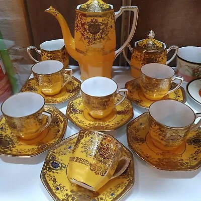 Buy A Striking Hand Painted And Heavy Gilded Noritake 15 Piece Coffee Set. • 220£