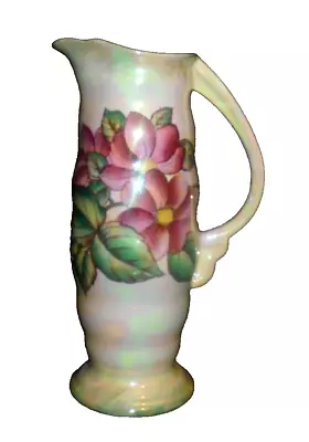 Buy Maling Lustre Ware Art Deco Cream Dahlia Pattern Gold Rimmed 11  Jug Vase • 12.99£
