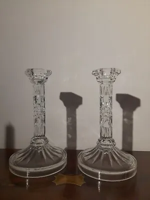 Buy Pair Vintage Cut Glass Candlesticks Decorative Candle Holders • 17.49£