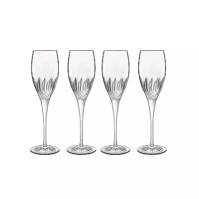 Buy Luigi Bormioli Diamante Champagne Glasses 220 Ml Prosecco Drinkware - Pack Of 4 • 38£