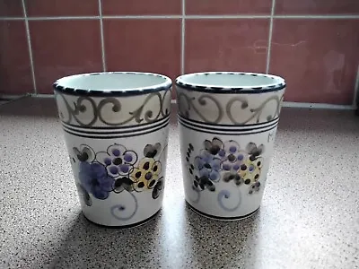 Buy Pottery Tumblers X 2 By Martan Hand Painted Made In Portugal • 12£
