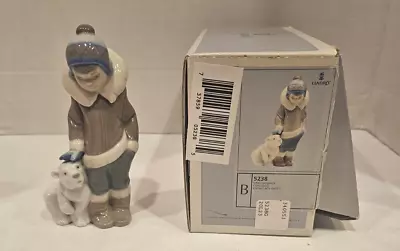 Buy Lladro 5238 Eskimo Boy Polar Bear Cub Figurine Hand Painted W/ Box • 37.76£