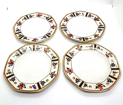 Buy 4 Vintage Art Deco Solian Ware Soho Pottery Floral Small Cake / Side / Tea Plate • 12£