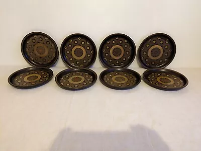Buy 8x DENBY ARABESQUE 70s ROUND SIDE PLATES DISHES 60S SMARKAND POTTERY VGC RARE • 45£