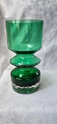 Buy Vintage Tamara Aladin Vase For Riihimaki Riihimaen Emerald Green Art Glass Vase • 49.99£