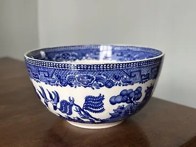 Buy VINTAGE ALFRED MEAKIN Blue And White Old Willow Pattern Sugar Bowl • 12£
