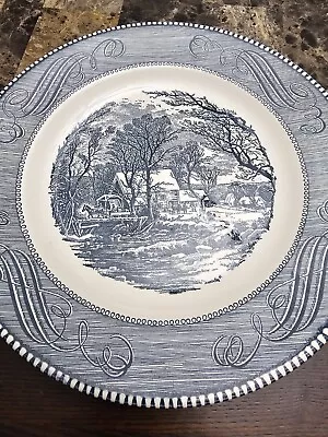Buy Cavalier Ironstone Mill Blue White Dinner Plate 10  Vintage Royal China USA Made • 9.60£