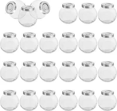 Buy Belle Vous Round Clear Small Glass Storage Jars With Lids (24 Pack) - 50ml • 22.99£
