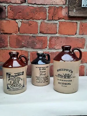 Buy Collection Three Vintage Stoneware Cider Storage Jars Sommerset Back Stamp • 20£