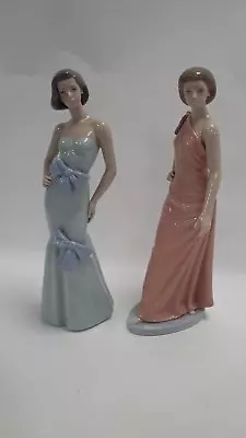 Buy LLADRO NAO Pair Of Elegant Lady Figurines Approx 30cm Tall Collectible Ornaments • 9.99£