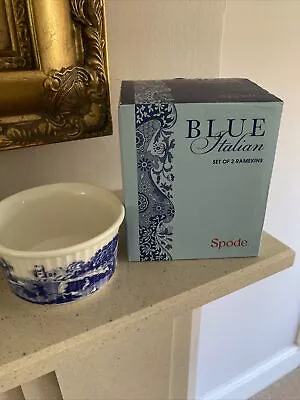 Buy Spode Blue Italian Ribbed Ramekins  X 2 ~ Oven To Table ~ Boxed • 13£