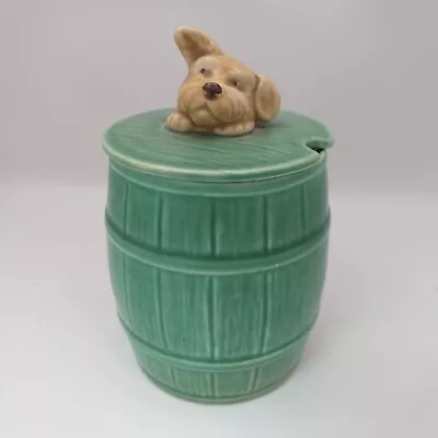 Buy 1970s Sylvac Small Green Dog In A Barrel Pot 1849 Dog Pot Vase Pen Holder (07) • 19.99£