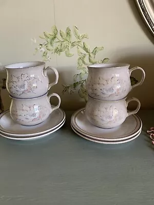 Buy Denby 'Tasmin' Cups And Saucers X 4. Fine Stoneware By Coloroll England • 13.50£