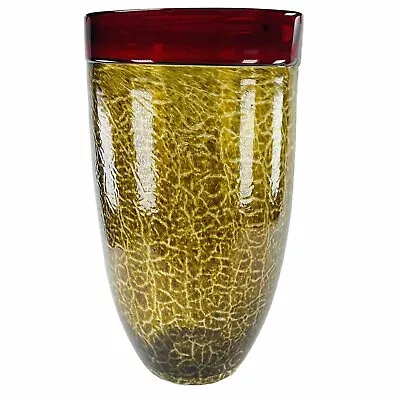 Buy Lenox Art Glass Vase Mottled H32cm X 18cm Mid Century  • 75£