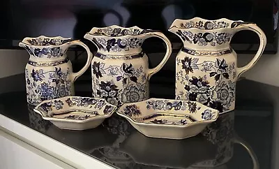 Buy Masons Ironstone Sapphire Set Of 3 Pitches + 2 Dishes • 60£