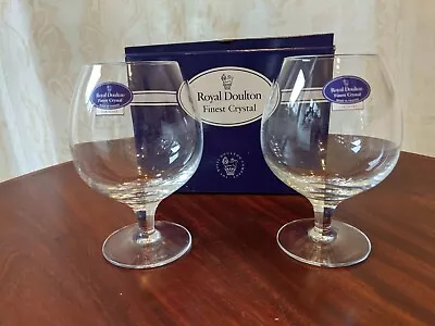 Buy Royal Doulton Boxed Cabernet Schooner Brandy Glasses X 2 • 8£