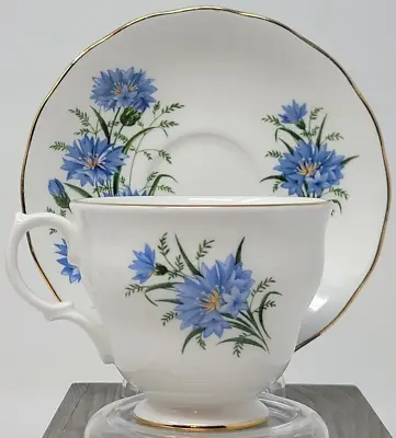 Buy Vintage Queen Anne Royal Vale Tea Cup & Saucer Blue Floral Bone China England • 25.99£