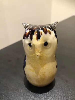 Buy Langham Glass Mottled Owl Made In England VGC • 17.50£