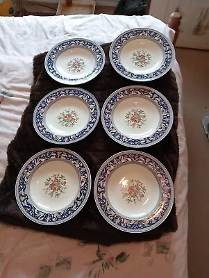 Buy 6X Wedgewood Blue Florentine W1079 Floral Pattern Bowls. • 45£