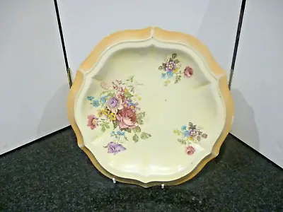 Buy Antique Burslem Floral Bread Plate • 18£