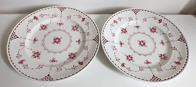 Buy 2 X Furnivals Red Pink Denmark Dinner Plates - 26cms Excellent Condition  • 22£