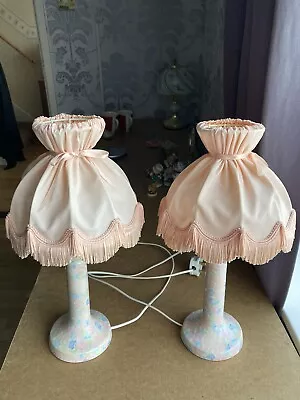 Buy Pair Of Retro Pottery Electric Lamps By Park Rose Pottery • 25£