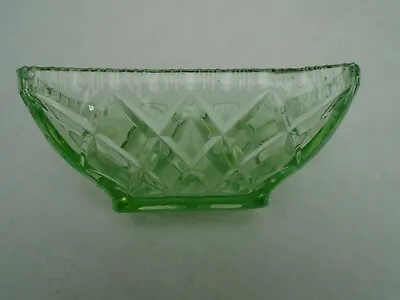 Buy Vintage Sowerby Pressed Green Glass Rectangular Bonbon/Nut Bowl # 3482 VGC • 5£