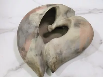 Buy Jan Jacque Clay Pottery Heart Hollow Form Vessel Muted Pit Fired New York Artist • 135.88£