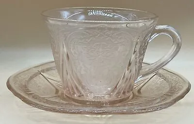 Buy Pink Depression Glass Tea Vintage Cup Cups Coffee Set Saucer 1930 Teacup Saucer • 9.99£