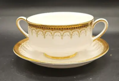 Buy 1 X Paragon Athena Bone China Soup Bowl & Saucer White & Gold • 10.49£
