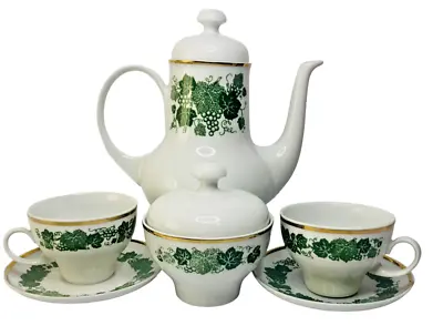 Buy KAHLA Porcelain Vintage Tea Set, Tea Pot & Teacups, Saucers & Sugar, Cake Plates • 28.33£