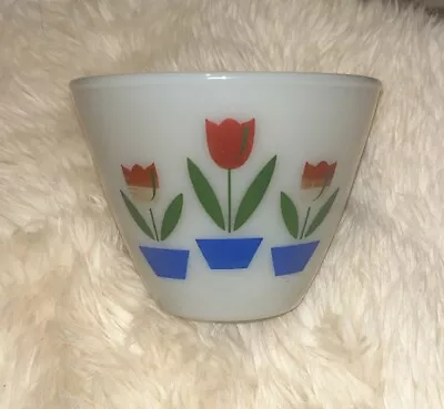 Buy Vintage Fire King Tulips Small Mixing Nesting Bowl 5.5”x 4” Paint Loss • 23.98£