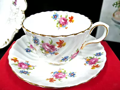 Buy AYNSLEY Tea Cup & Saucer Floral  Teacup England 1930s Swirl Pattern Cup • 22.98£