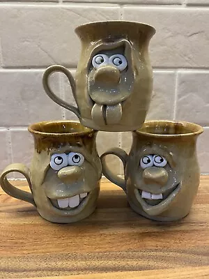 Buy Ugly Face Pottery Mugs - 1980s Never Used  • 16£