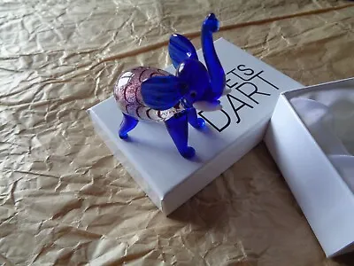 Buy Objets D'art Miniature Animal Glass Figurine - Blue Elephant • 8£