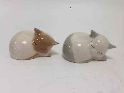 Buy 2 Szeiler Sleeping Cats Curled Up Ceramic Collectible Feline Miniatures • 6.99£