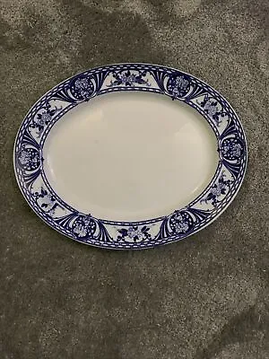 Buy Antique Adderleys Balmoral Blue & White Large Oval Plate • 20£