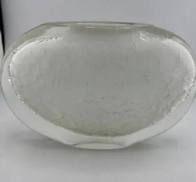 Buy Encased Crackle Glass To Clear Glass Vase Oval 8” Long X 5” Tall • 39.78£