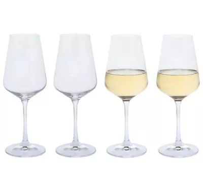 Buy Dartington Crystal White Wine Glasses Cheers! 4 Pack Set 350ml Height 22.6cm • 19.99£