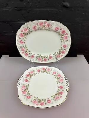 Buy Royal Adderley Devonshire Roses Eared Cake Bread Plate And Serving Platter Set • 19.99£
