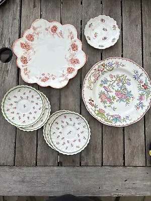 Buy Vintage Mixed Lot English China Plates Mintons Adderley Flowers • 19.99£