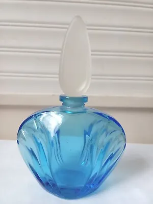 Buy BLUE DECORATIVE PERFUME BOTTLE WITH GLASS STOPPER BY AVON, In VGC • 15.99£